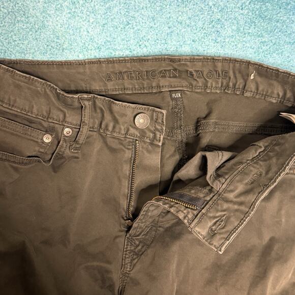 American Eagle Jeans Mens 31x30 Slim Straight Flex Stretch Gray Dark Wash - Picture 10 of 16